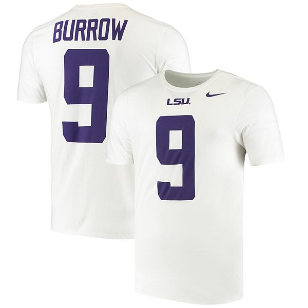 Men's Nike Joe Burrow White LSU Tigers Name & Number Alumni T-Shirt