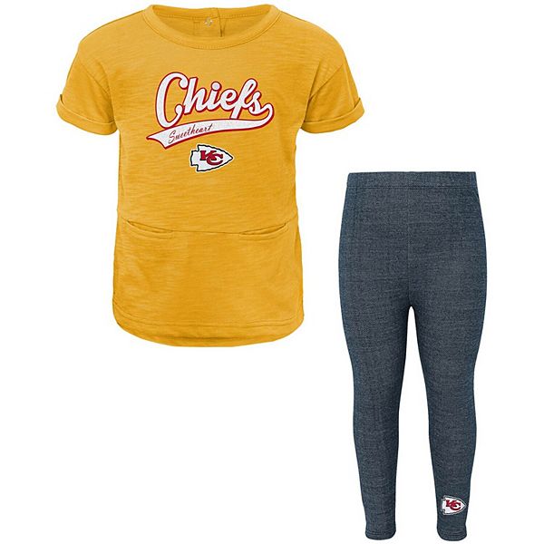 Girls Toddler Gold Kansas City Chiefs Diamond T-Shirt & Leggings Set