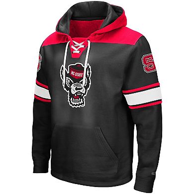 Men's Colosseum Black NC State Wolfpack 2.0 Lace-Up Pullover Hoodie