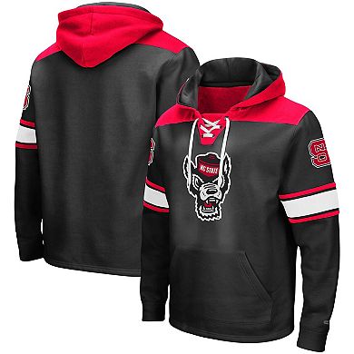 Men's Colosseum Black NC State Wolfpack 2.0 Lace-Up Pullover Hoodie