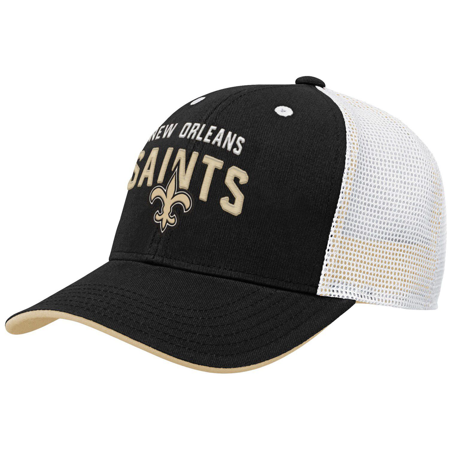 Unbranded, Accessories, New Orleans Saints Mens Trucker Hat Black  Snapback Throwback Logo Nfl Ball Cap