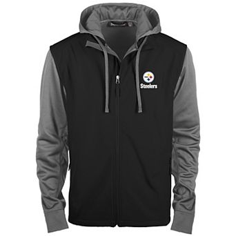 Men's Dunbrooke Black/Gray Pittsburgh Steelers Alpha Full-Zip Jacket