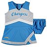 Girls Infant Powder Blue Los Angeles Chargers Cheer Captain Jumper Dress
