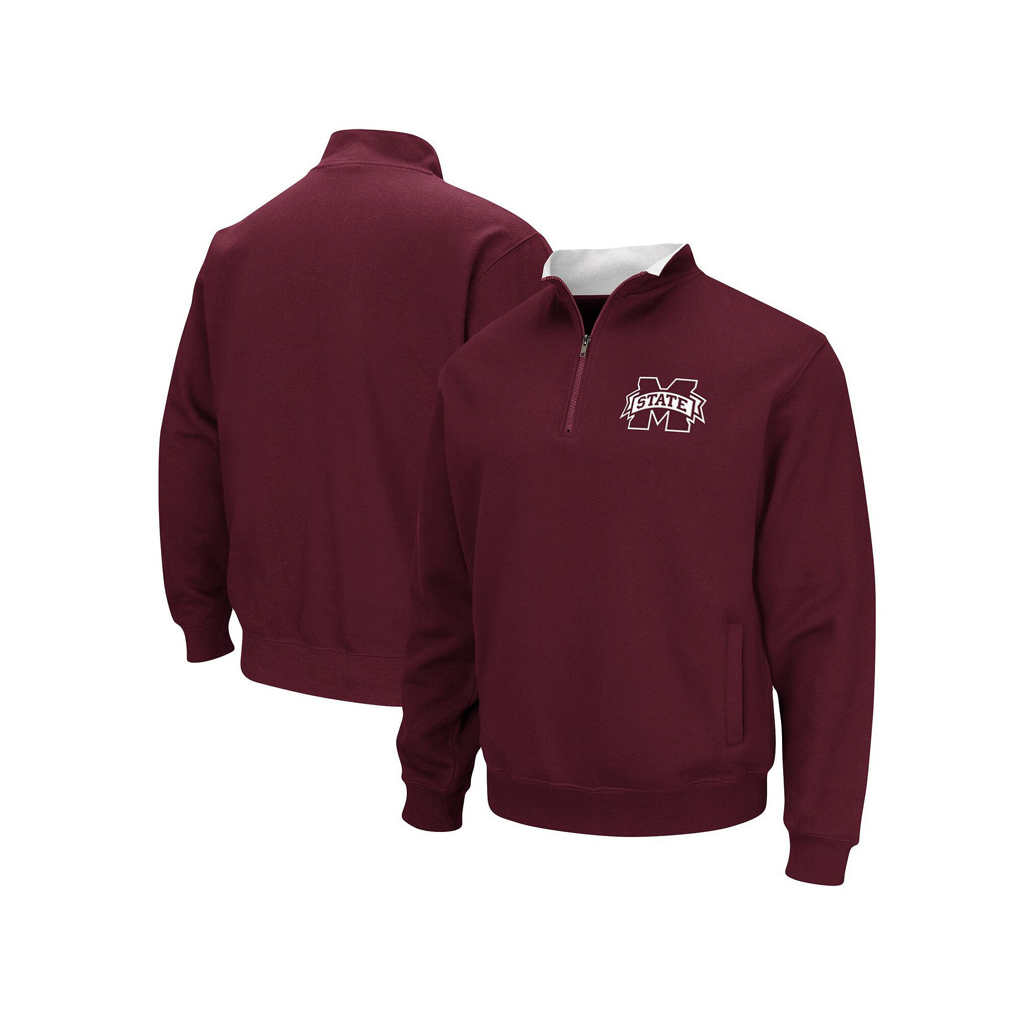 Mens Colosseum Maroon Mississippi State Bulldogs Tortugas Logo Quarter-Zip