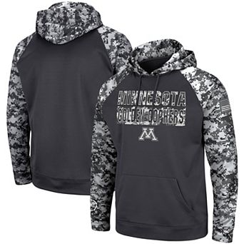 Men's Colosseum Charcoal Minnesota Golden Gophers OHT Military Appreciation Digital Camo Pullover Hoodie