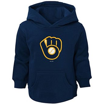 Toddler Navy Milwaukee Brewers Primary Logo Team Pullover Hoodie
