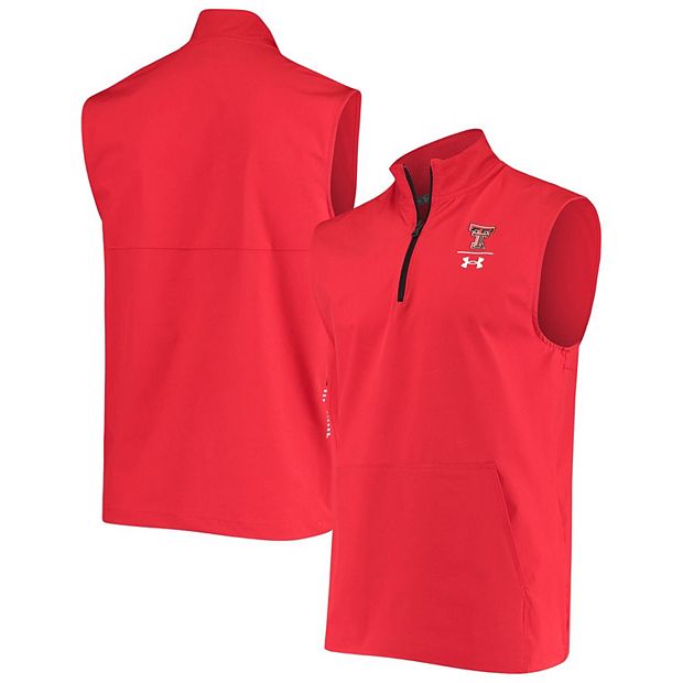 Men's Under Armour Red Texas Tech Red Raiders Sideline Squad Coaches  Quarter-Zip Vest