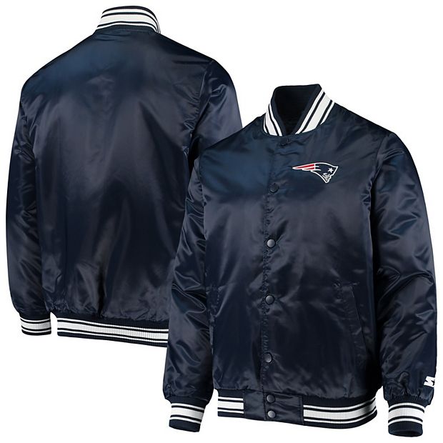 Men's Starter Navy New England Patriots Locker Room Satin Varsity