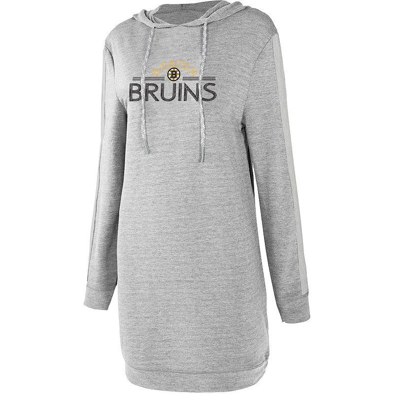 Womens Concepts Sport Gray Boston Bruins Prodigy Hooded Nightshirt, Size: 
