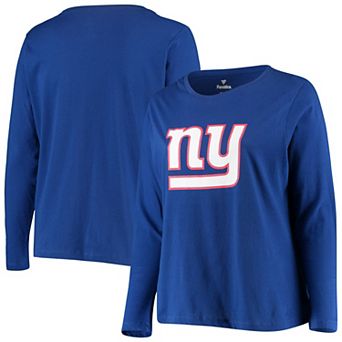 Women's Fanatics Branded Royal New York Giants Plus Size Primary Logo Long Sleeve T-Shirt