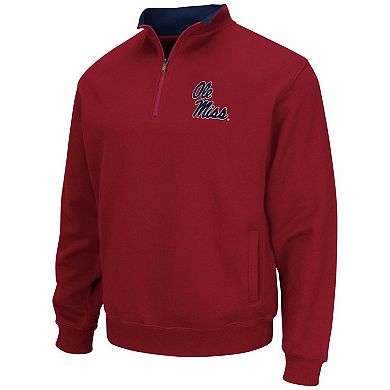 Men's Colosseum Red Ole Miss Rebels Tortugas Logo Quarter-Zip Jacket