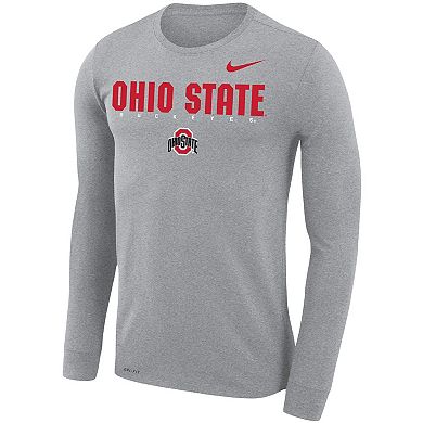 Men's Nike Gray Ohio State Buckeyes Facility Legend Performance Long ...