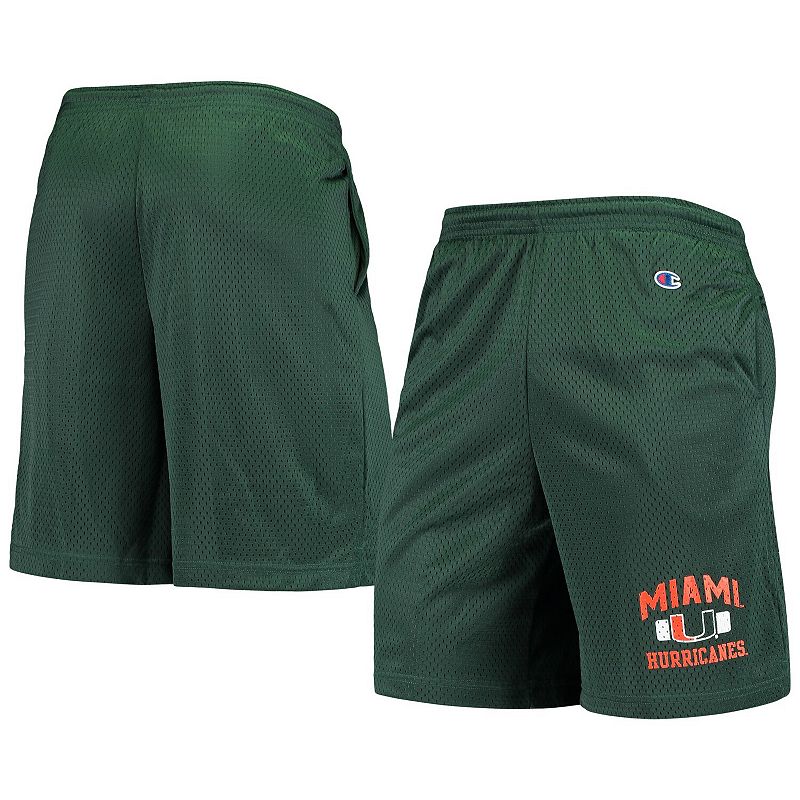Mens Champion Green Miami Hurricanes Classic Shorts, Size: Large