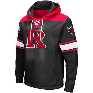 Men's Colosseum Black Rutgers Scarlet Knights 2.0 Lace-Up Logo Pullover Hoodie