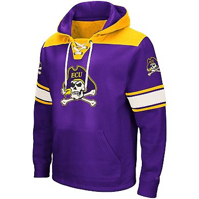 Men's Colosseum Purple ECU Pirates 2.0 Lace-Up Pullover Hoodie