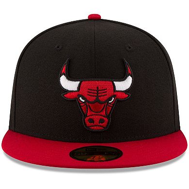 Men's New Era Black/Red Chicago Bulls Official Team Color 2Tone 59FIFTY Fitted Hat