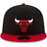 Men's New Era Black/Red Chicago Bulls Official Team Color 2Tone 59FIFTY Fitted Hat