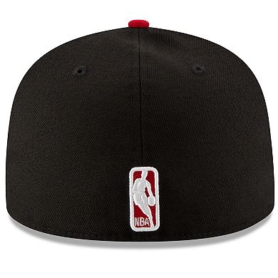 Men's New Era Black/Red Chicago Bulls Official Team Color 2Tone 59FIFTY Fitted Hat