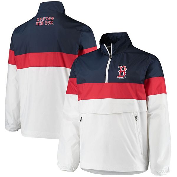 Men's G-III Sports by Carl Banks White/Navy Boston Red Sox No Huddle  Half-Zip Jacket