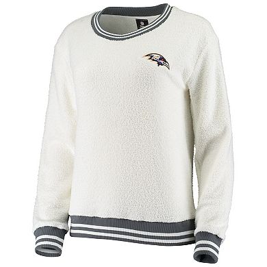 Women's Concepts Sport Cream/Charcoal Baltimore Ravens Granite Knit Pullover Sweatshirt