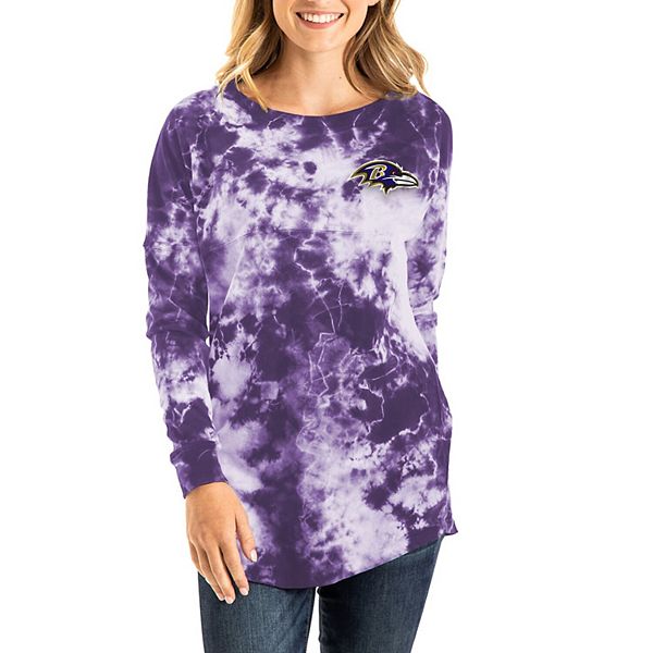 Women's New Era Purple Baltimore Ravens Tie-Dye Long Sleeve T-Shirt