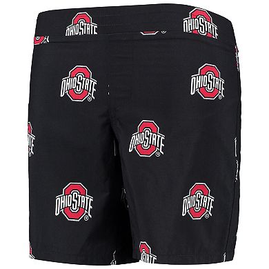 Youth Columbia Black Ohio State Buckeyes Backcast Printed Omni-Shade Shorts