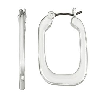 Nine West Wide Flat Square Hoop Earrings