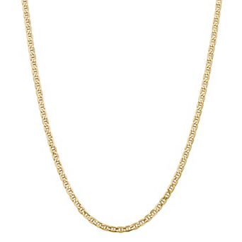 14k Gold 4 mm Semi-Solid Anchor Chain Necklace
