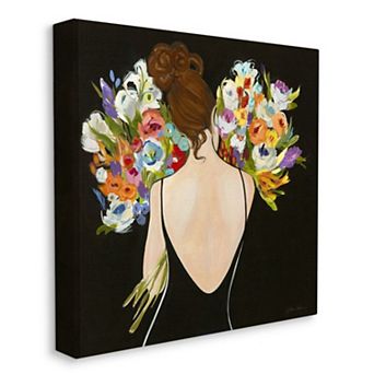 Stupell Home Decor Woman with Flower Bouquets Canvas Wall Art