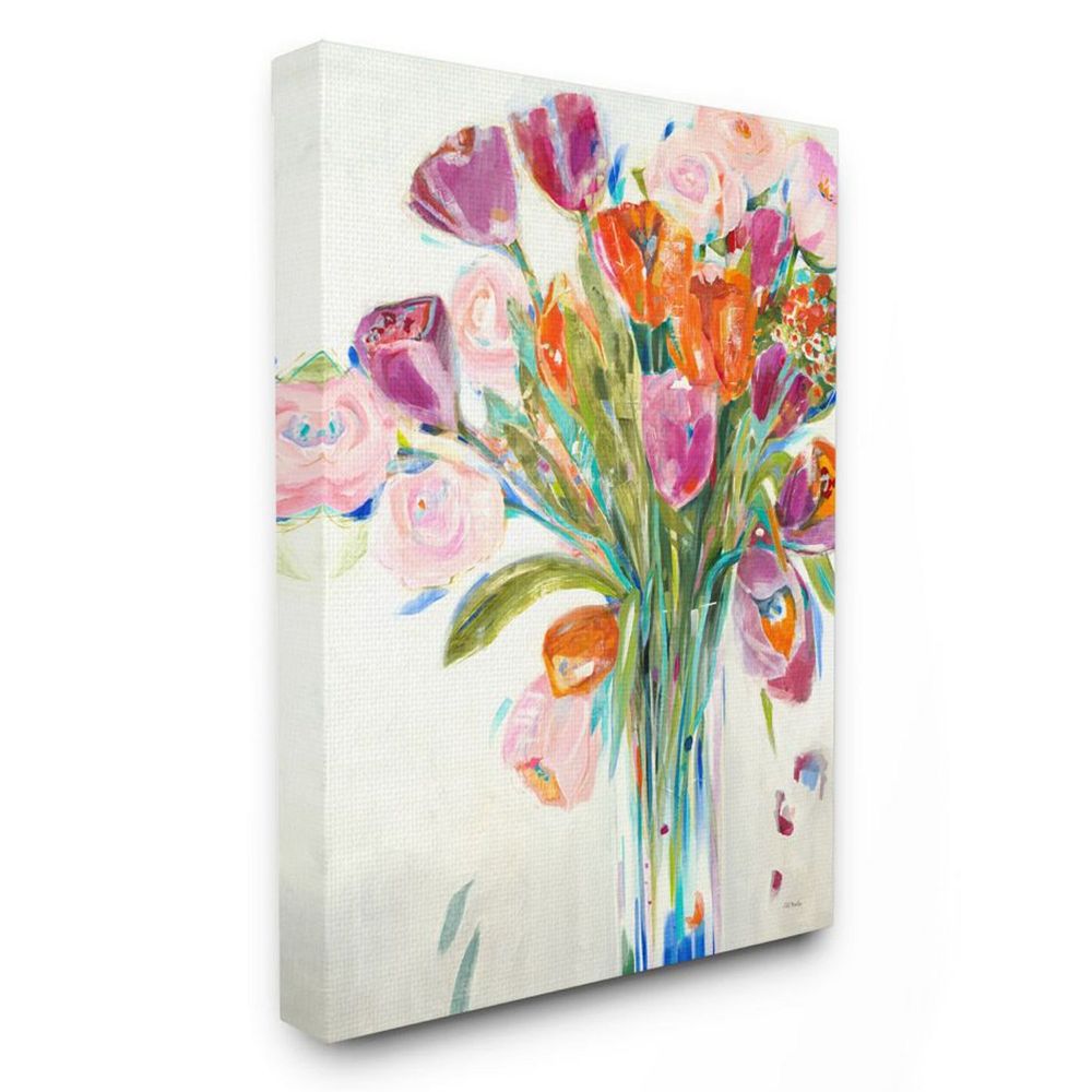 Stupell Home Decor Rose and Tulip Bouquet Canvas Wall Art
