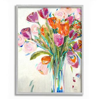 Stupell Home Decor Rose and Tulip Bouquet Framed Wall Art