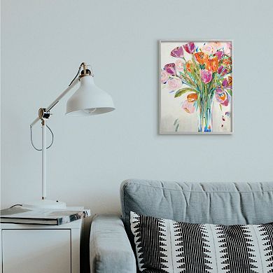 Stupell Home Decor Rose and Tulip Bouquet Framed Wall Art