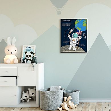 Stupell Home Decor Moon Facts Framed Wall Art