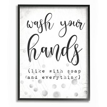 Stupell Home Decor Wash Hands Framed Wall Art