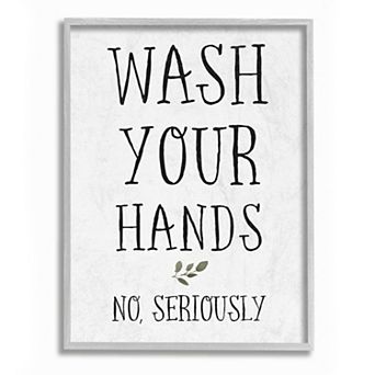 Stupell Home Decor Wash Your Hands Framed Wall Art