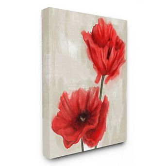 Stupell Home Decor Poppies Red Canvas Wall Art