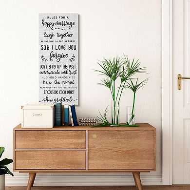 Stupell Home Decor Rules For A Happy Marriage Canvas Wall Art