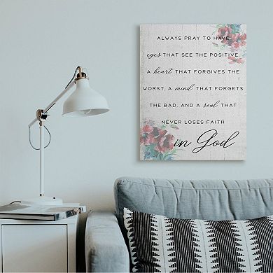 Stupell Home Decor Heart Mind and Soul for God Canvas Wall Art