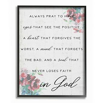 Stupell Home Decor Heart Mind and Soul for God Framed Wall Art