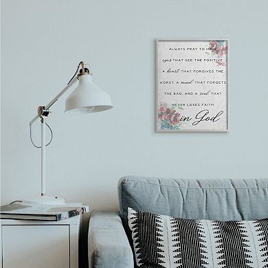 Stupell Home Decor Heart Mind and Soul for God Framed Wall Art