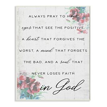 Stupell Home Decor Heart Mind and Soul for God Plaque Wall Art
