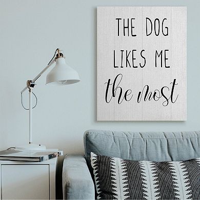 Stupell Home Decor The Dog Likes Me Most Canvas Wall Art