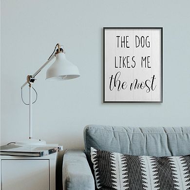 Stupell Home Decor The Dog Likes Me Most Framed Wall Art