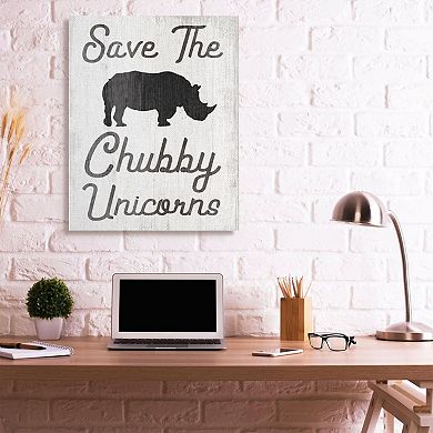 Stupell Home Decor Save the Chubby Unicorns Canvas Wall Art