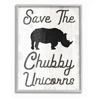 Stupell Home Decor Save the Chubby Unicorns Framed Wall Art