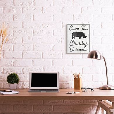 Stupell Home Decor Save the Chubby Unicorns Framed Wall Art