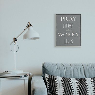 Stupell Home Decor Pray More Worry Less Framed Wall Art