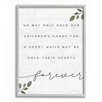 Stupell Home Decor We Hold Our Childrens Hearts and Hands Framed Wall Art