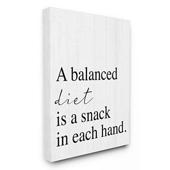 Stupell Home Decor Balanced Diet is Snacking Canvas Wall Art