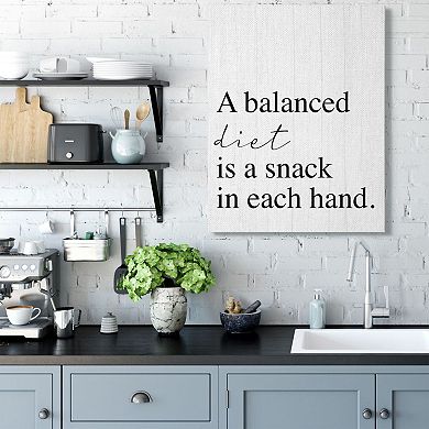Stupell Home Decor Balanced Diet is Snacking Canvas Wall Art
